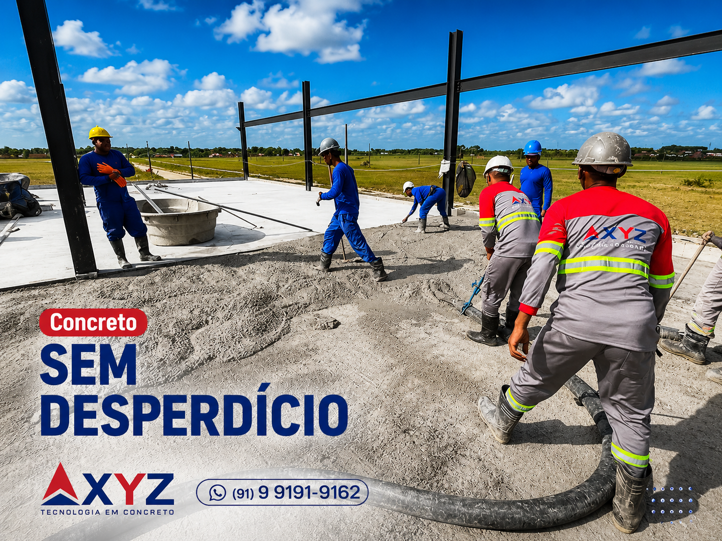 Equipe XYZ concretando obra
